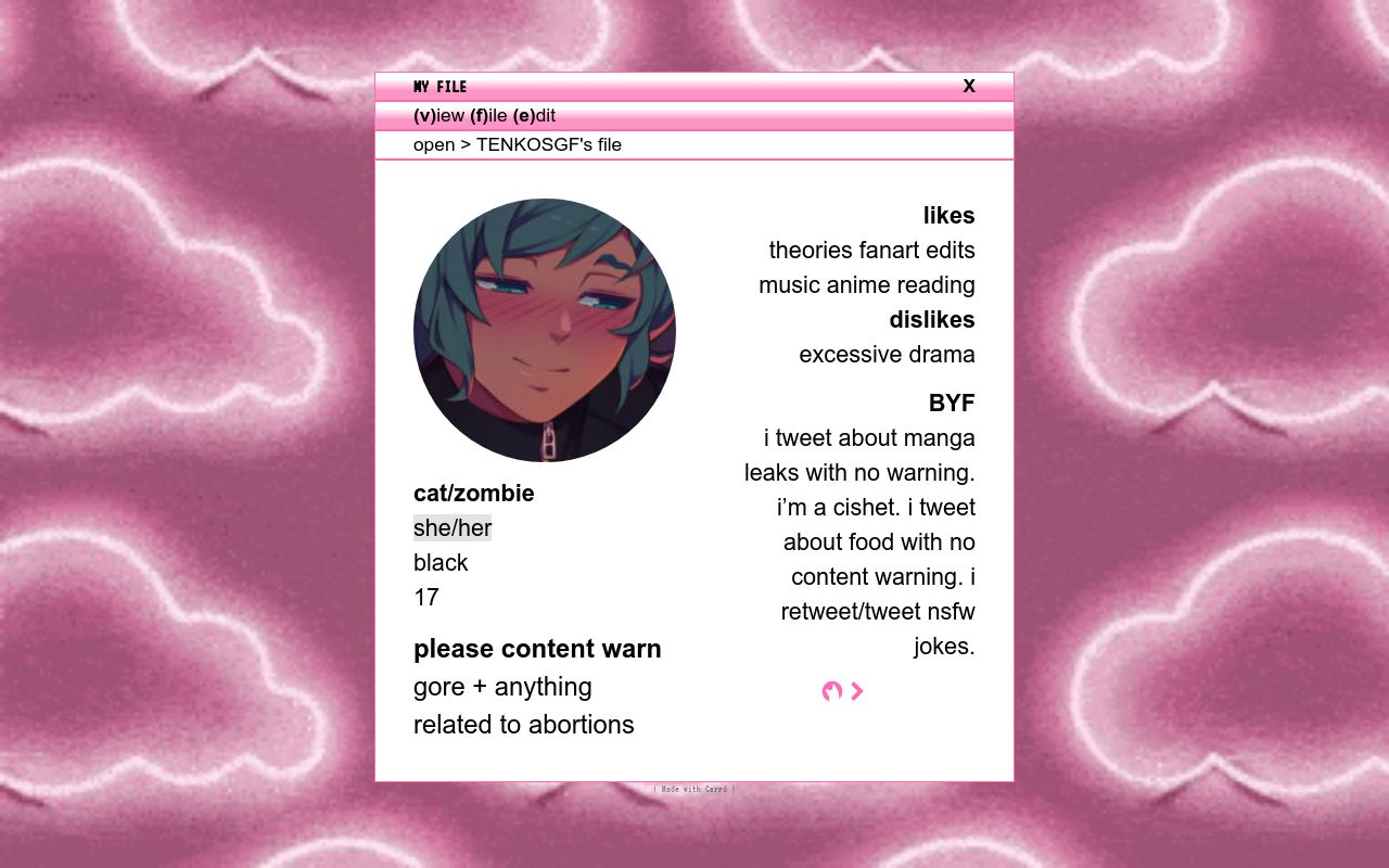 Carrd profile picture for @ooze